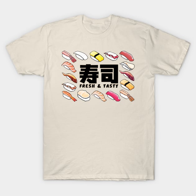 Sushi Fresh and Tasty T-Shirt by KewaleeTee